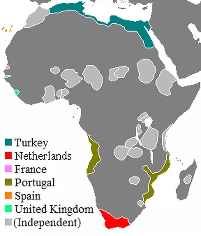 1800 colonial map of Africa