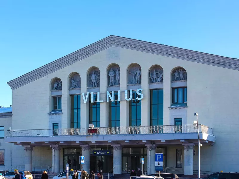 Vilnius airport at sunny day