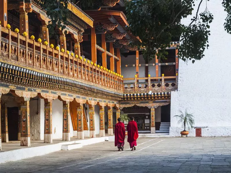 Monks in Paro, Bhutan