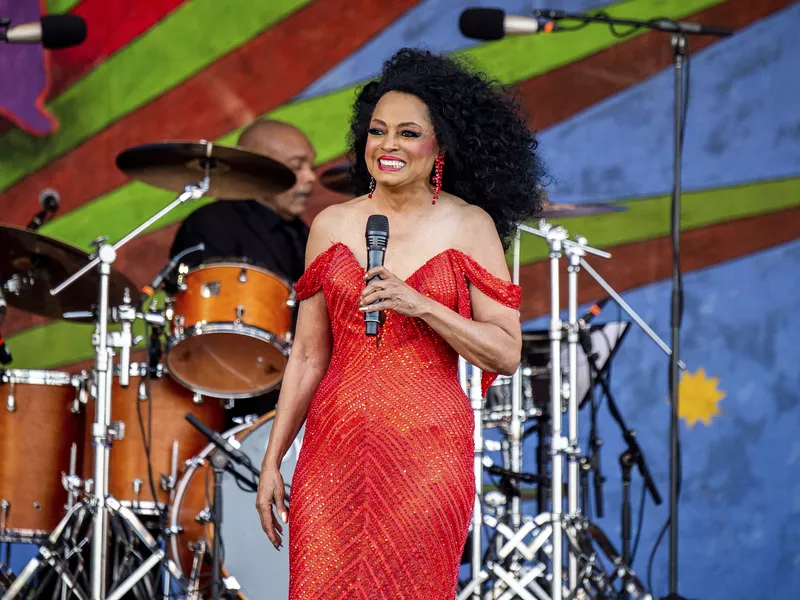 Diana Ross performs at New Orleans Jazz and Heritage Festival