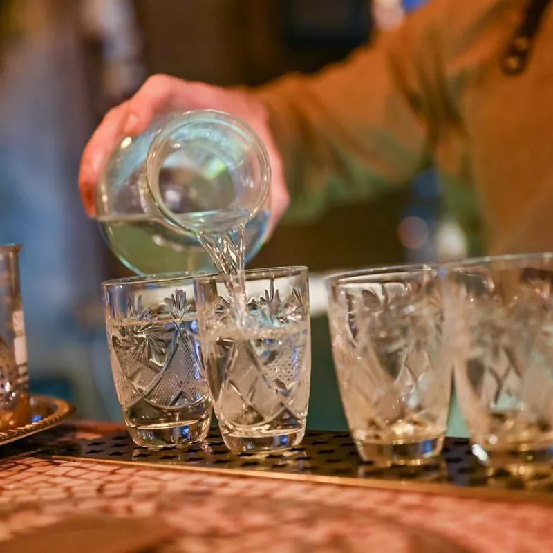 Bartender preparing vodka