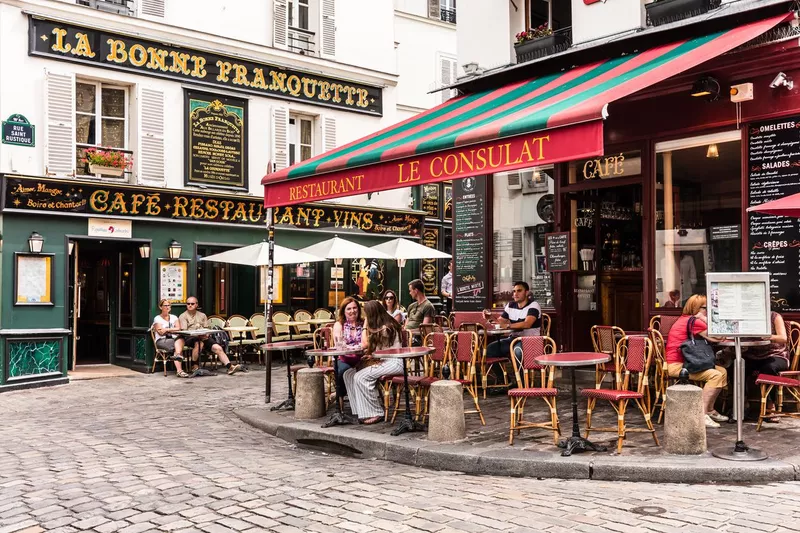 Charming restaurant Le Consulat on the Montmartre Hill in Paris, France