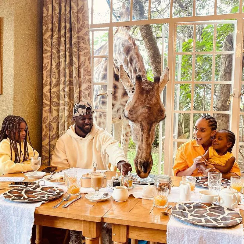 Giraffe restaurant in Kenya