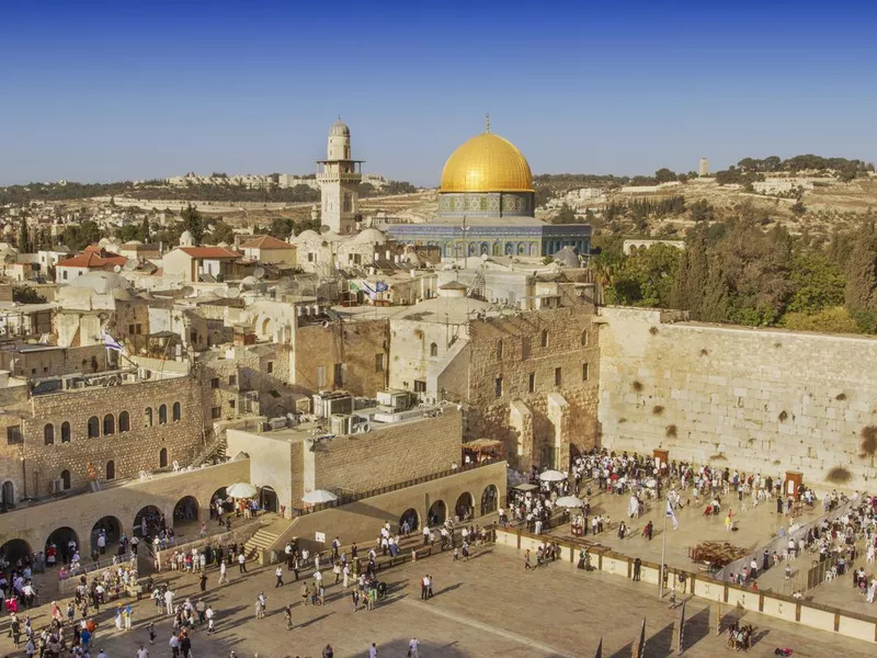 Praying at the Wailing Wall in Jerusalem