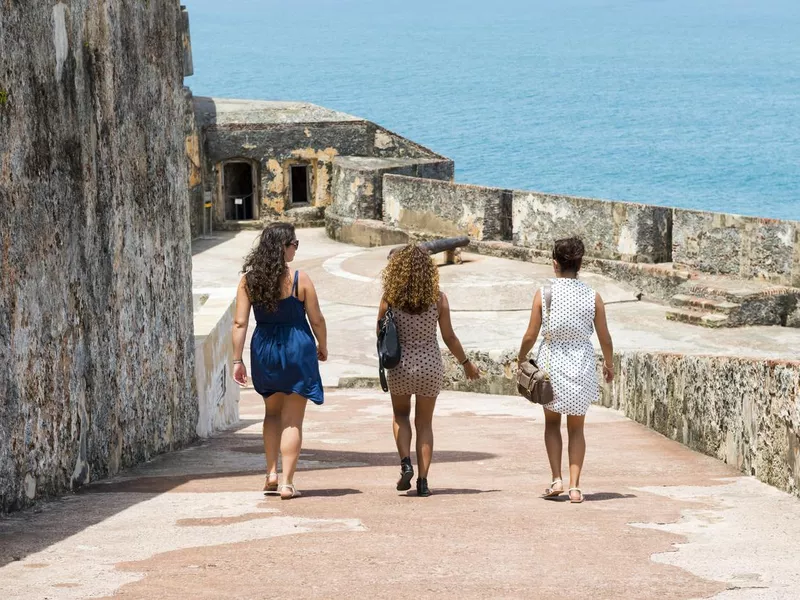 Young women visiting Puerto Rico