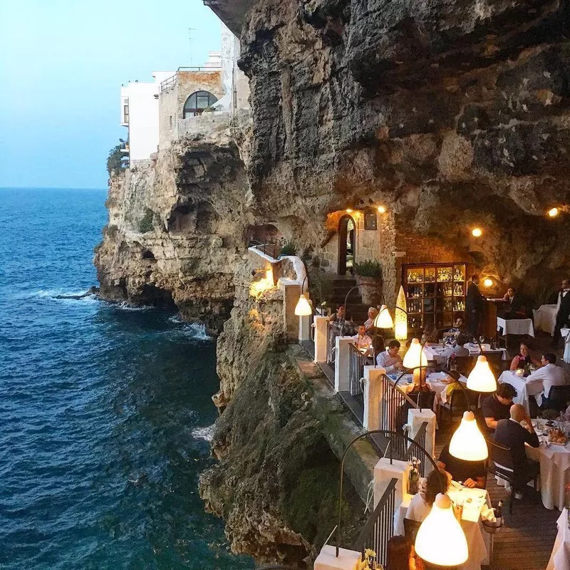 Restaurant in a grotto in Italy