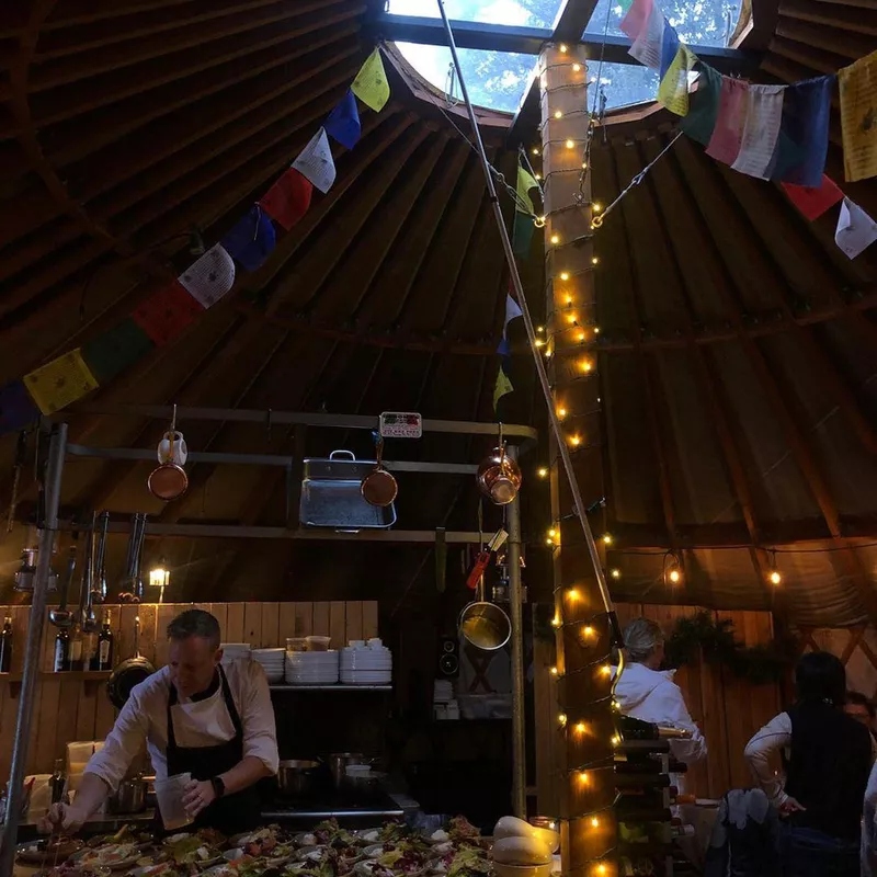 Inside the Yurt restaurant in Utah