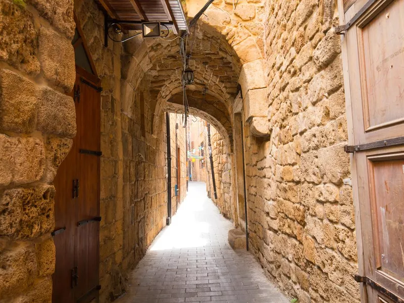 Old Souks in the historic center of Sidon, Lebanon