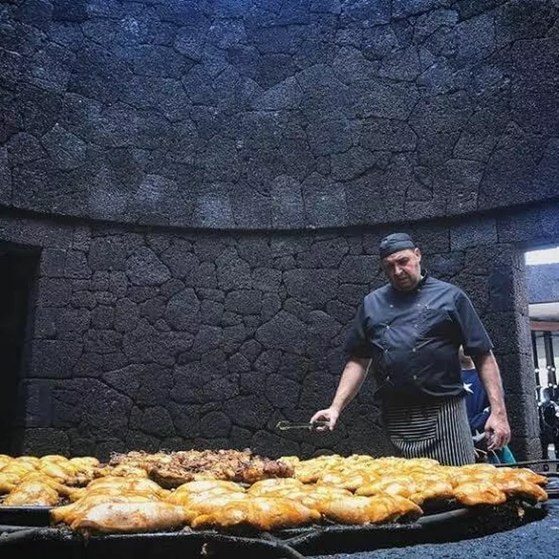 Volcanic restaurant in Spain