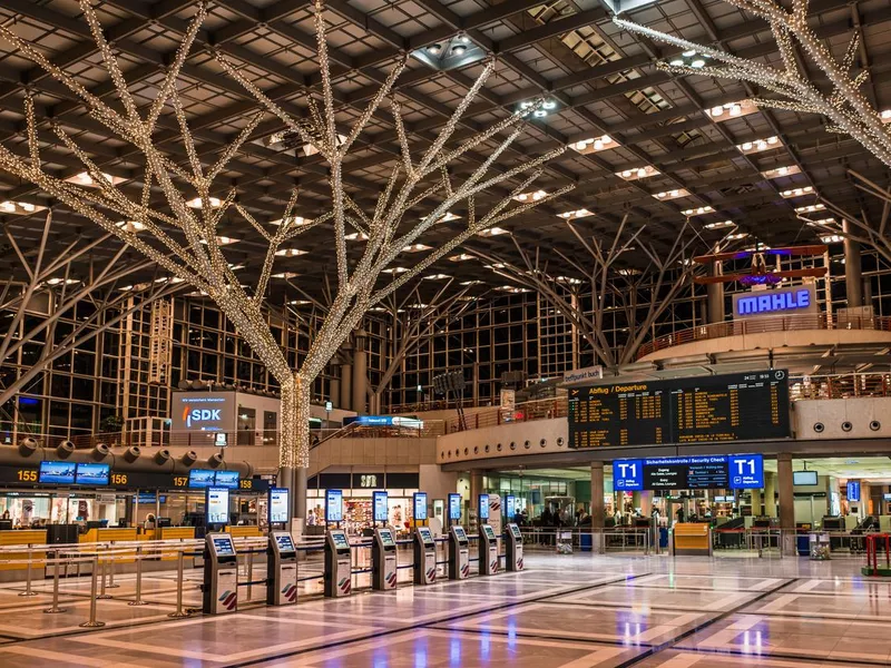 Airport Stuttgart with Christmas Decoration Germany