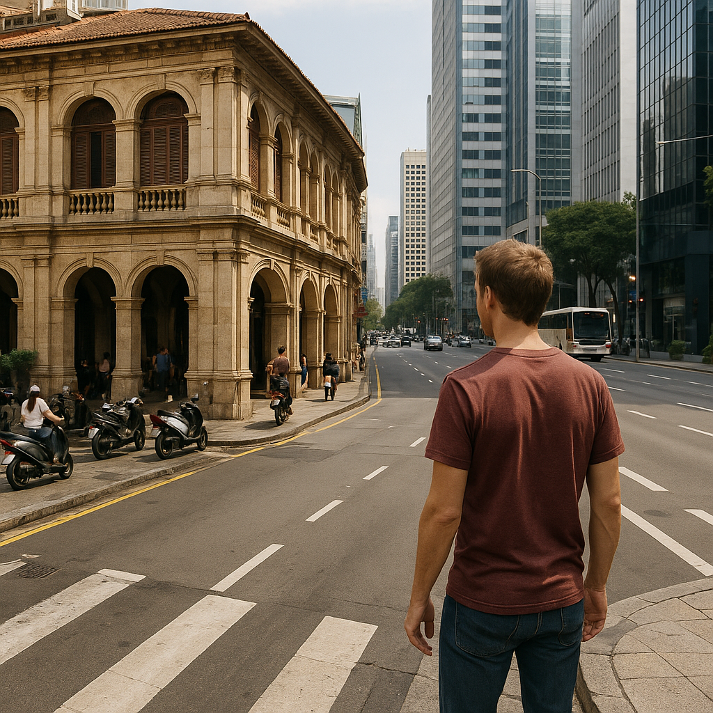 Follow the street width, not the landmark