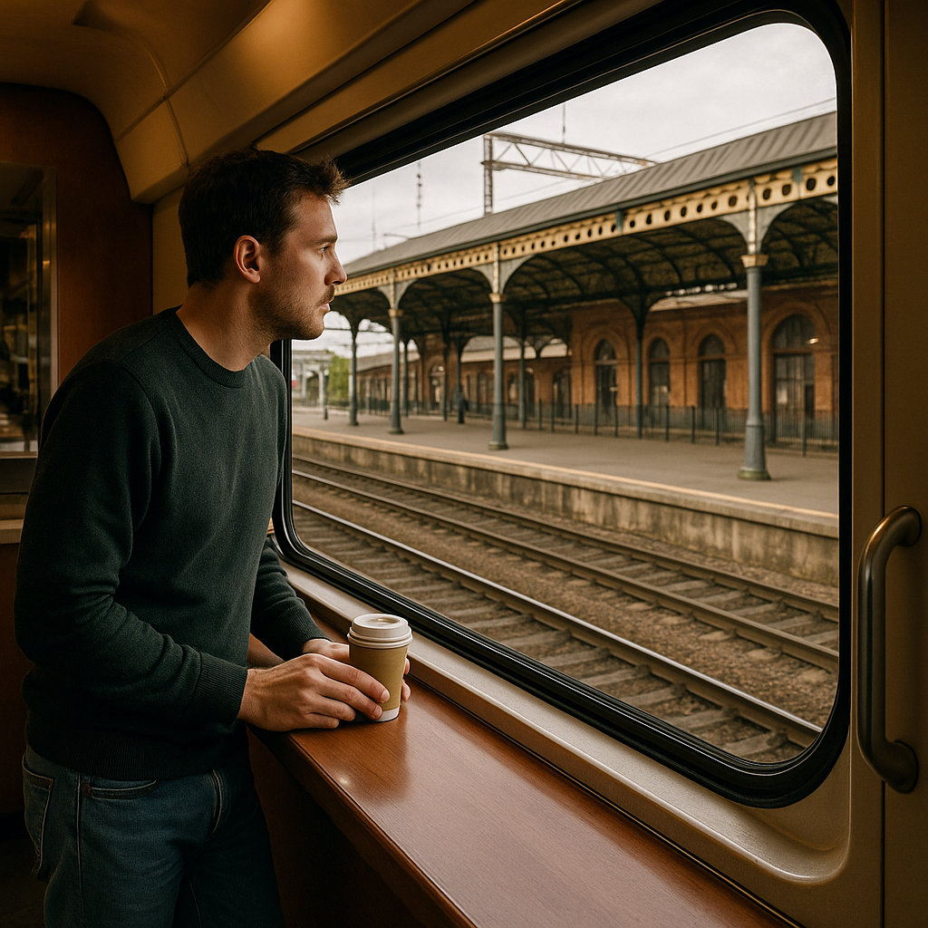 Claim a buffet-car window for the border approach