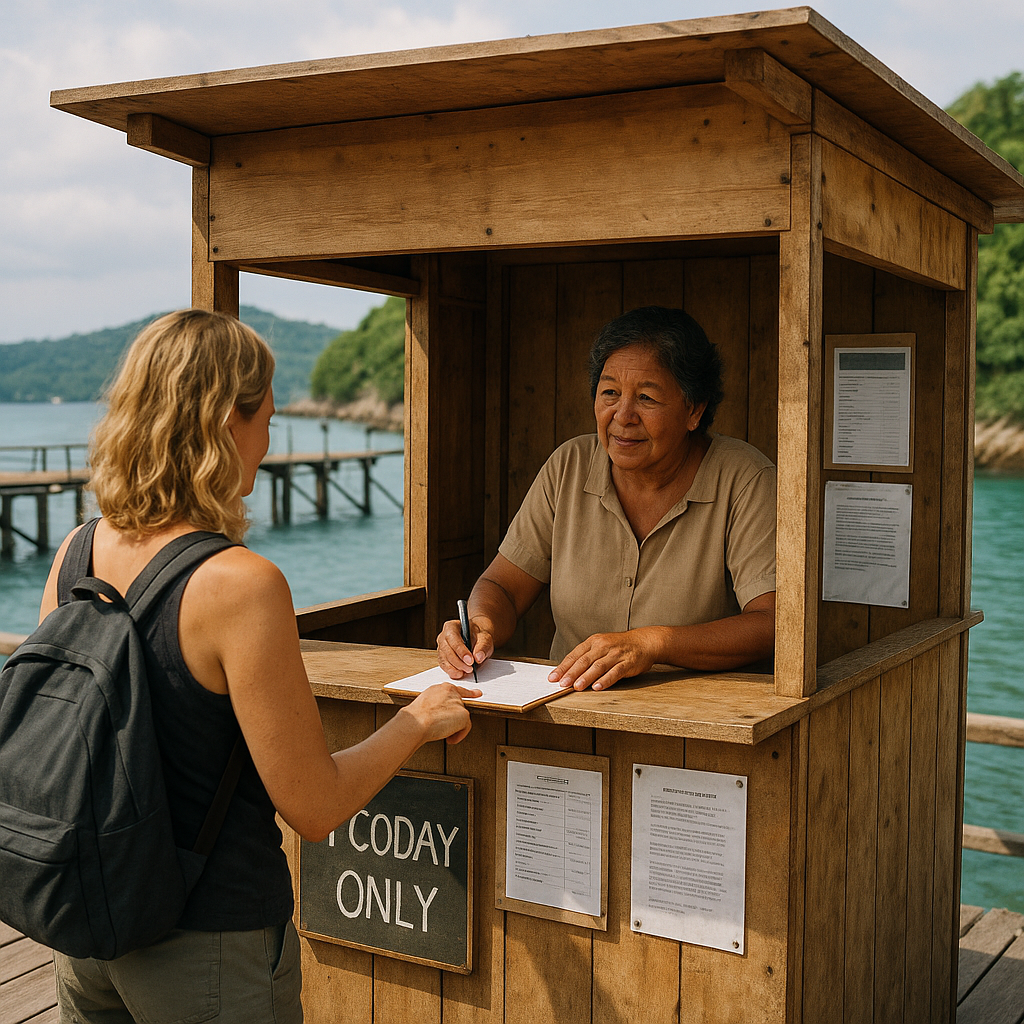 The co-op kiosk at the pier tells you who benefits