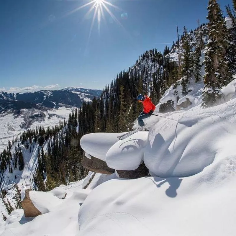 Person skiing on mountain