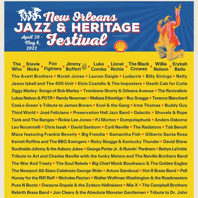 JazzFest lineup, 2022