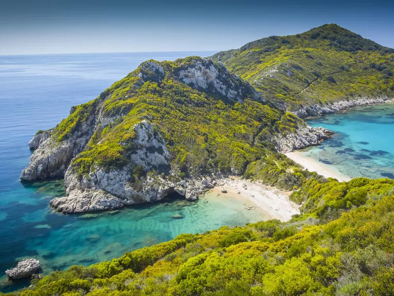 Porto Timoni beach, Corfu, Ionian Islands, Greece