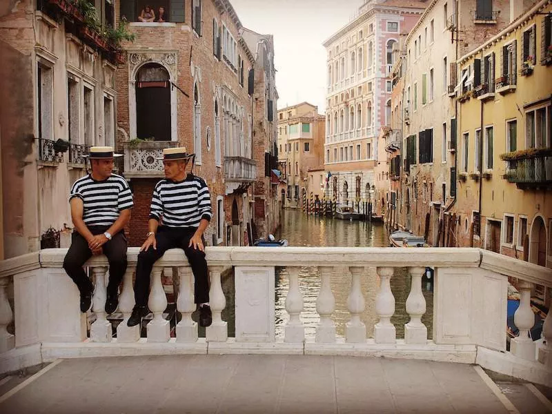 Gondoliers in Venice