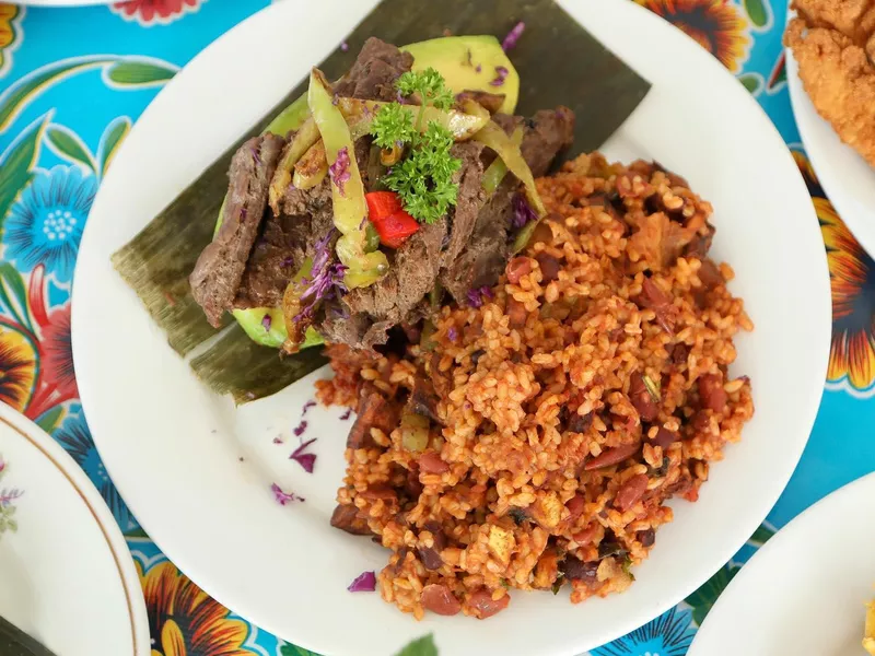 Rice and beans at La Casita Blanca San Juan