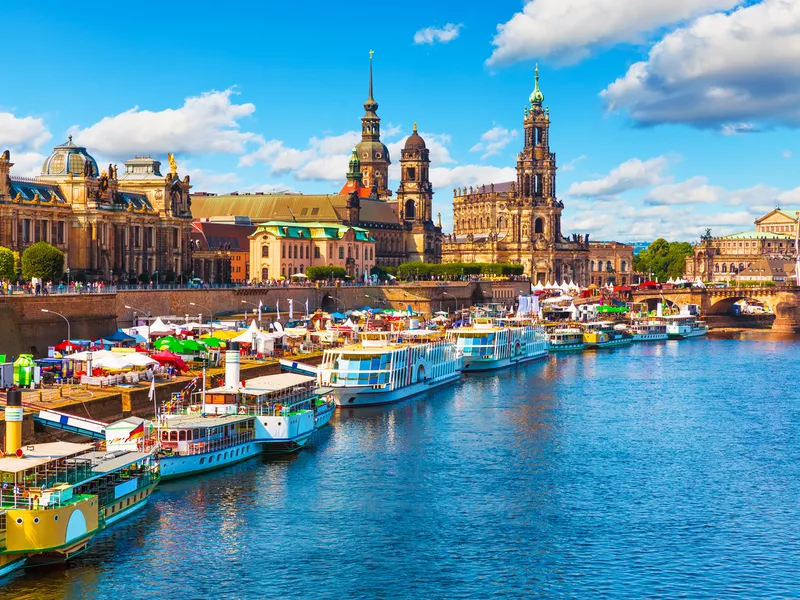 Summer scenery of the Old Town in Dresden, Germany