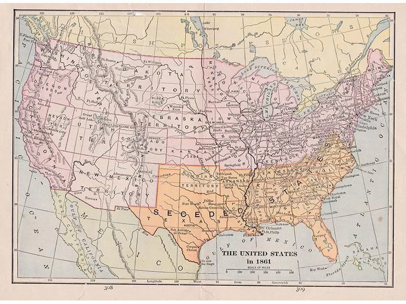 Map of American Confederate States