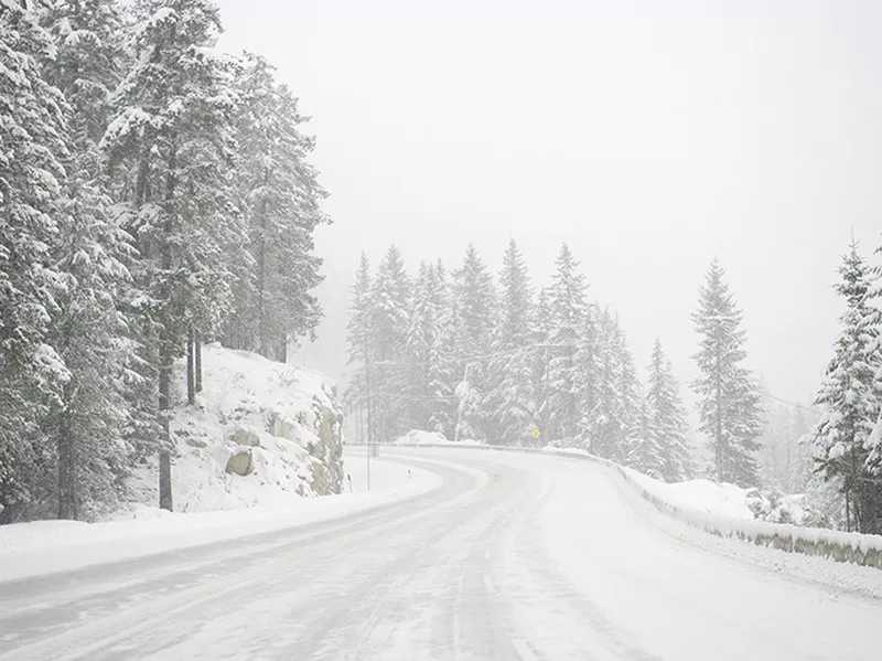 Snowy winter road