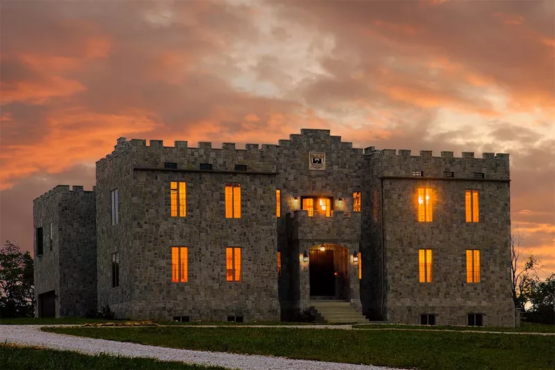 Clayshire Castle at sunset