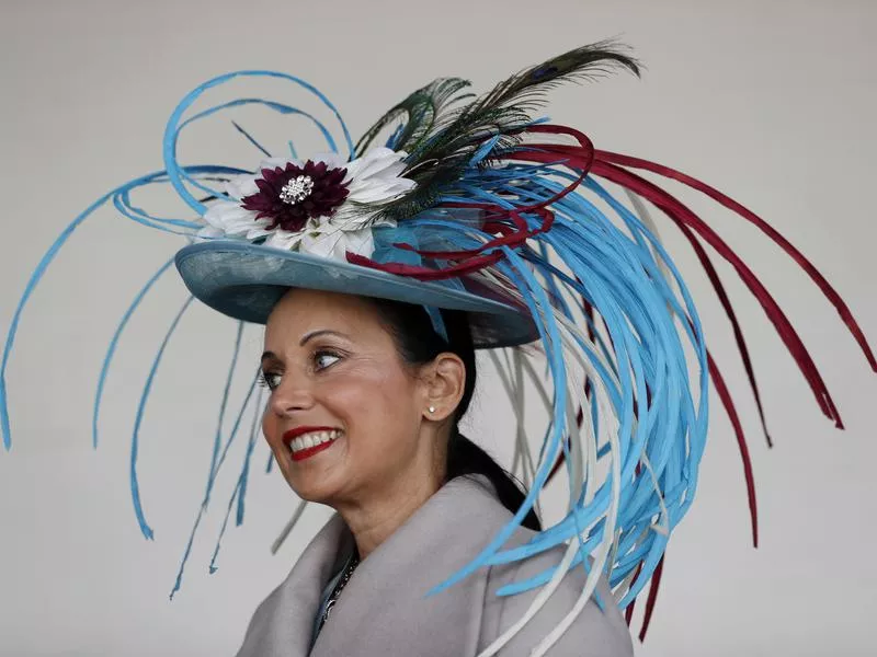 Kentucky Derby patriotic peacock hat