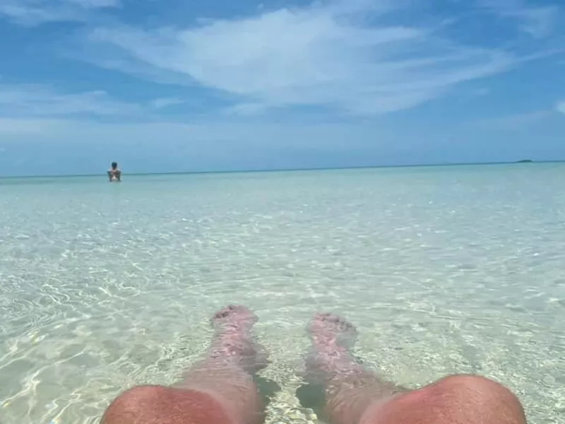 Feet in water at ten bay beach