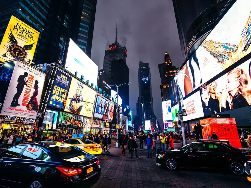 Times Square traffic by night, New York City