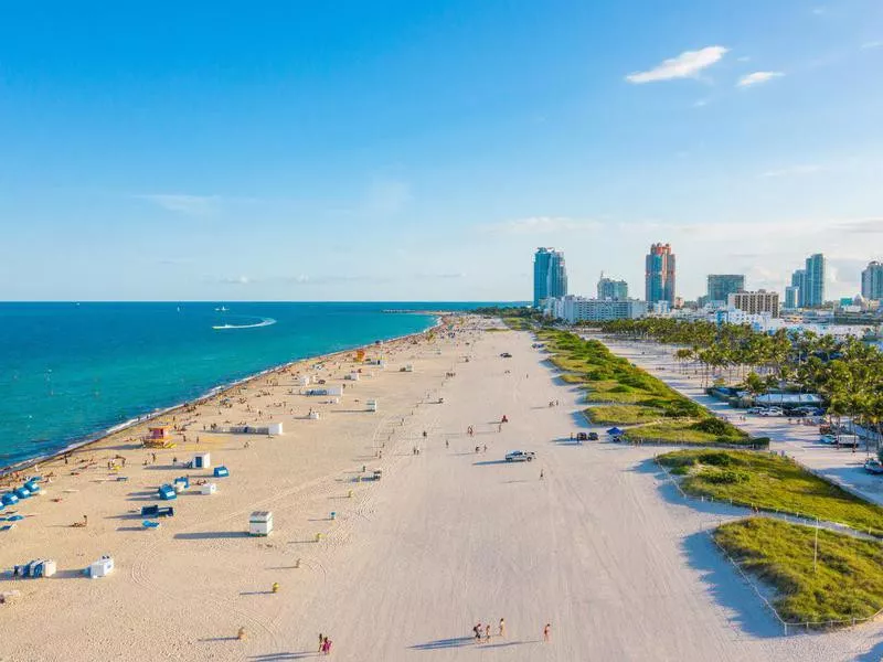 Aerial view of Miami Beach, Florida