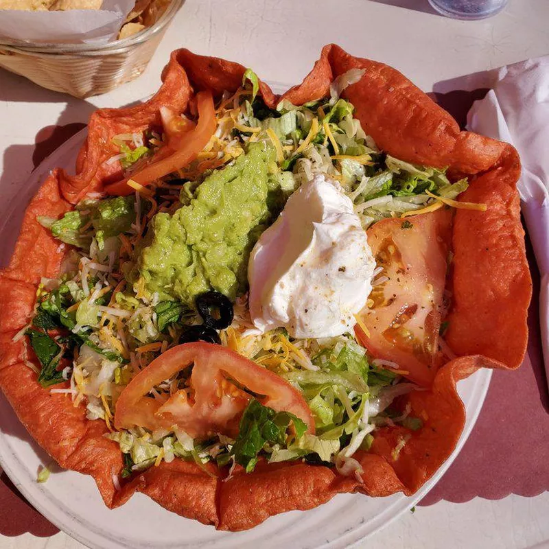 Tostada salad with chicken