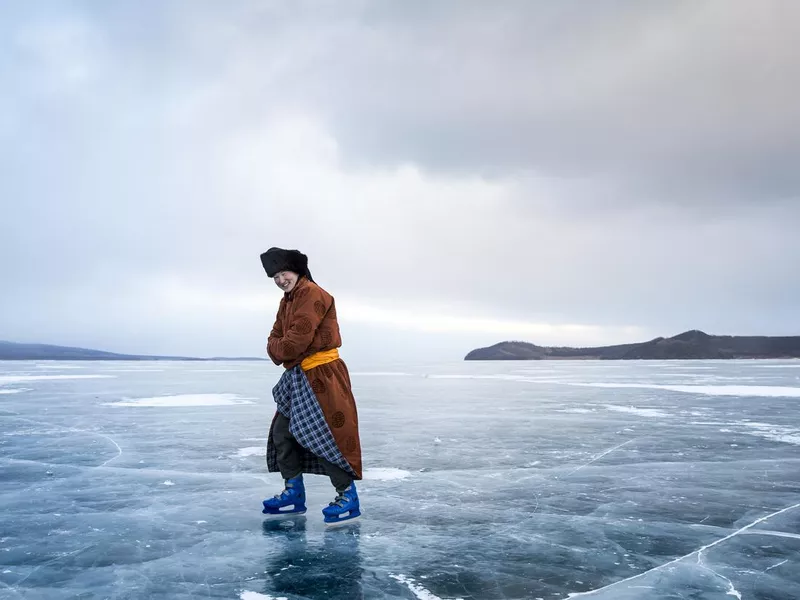 Frozen Lake in Northern Mongolia