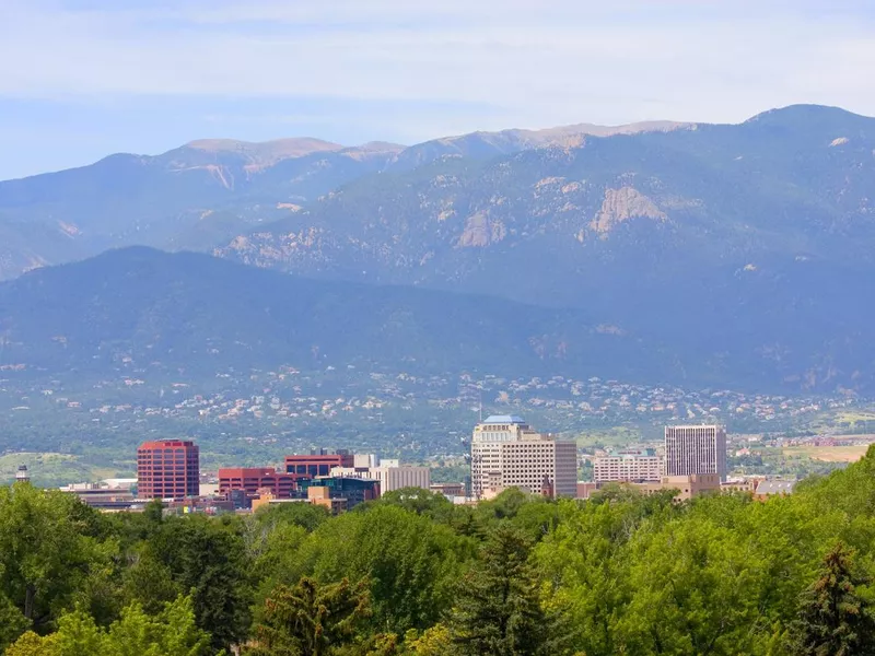 Colorado Springs with mountains