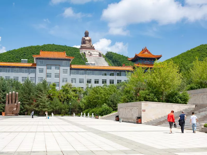 Giant Buddha statue and temple in Dunhua