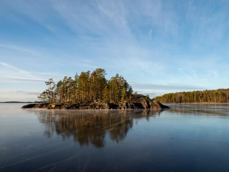 Frozen Lake Vanern for ice skating