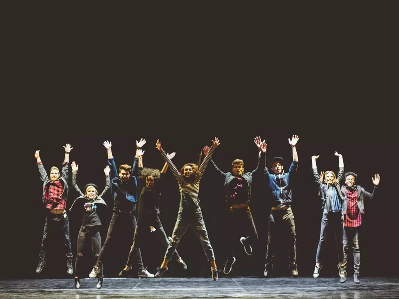 Group of young performers on the stage