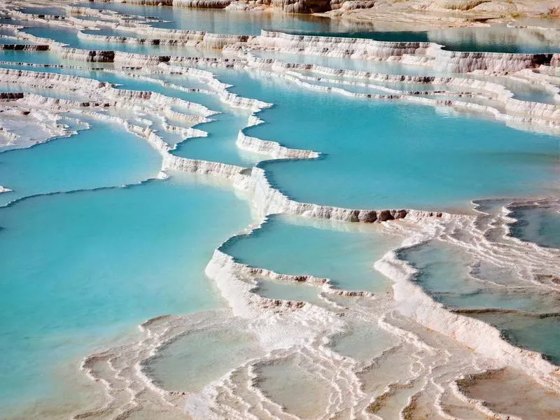 Travertine pools in Pamukkale, Turkey