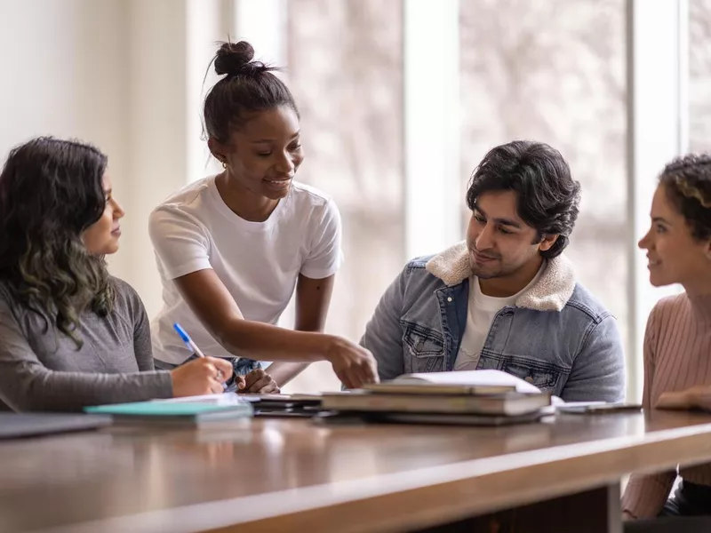 University Students Speaking with Each Other