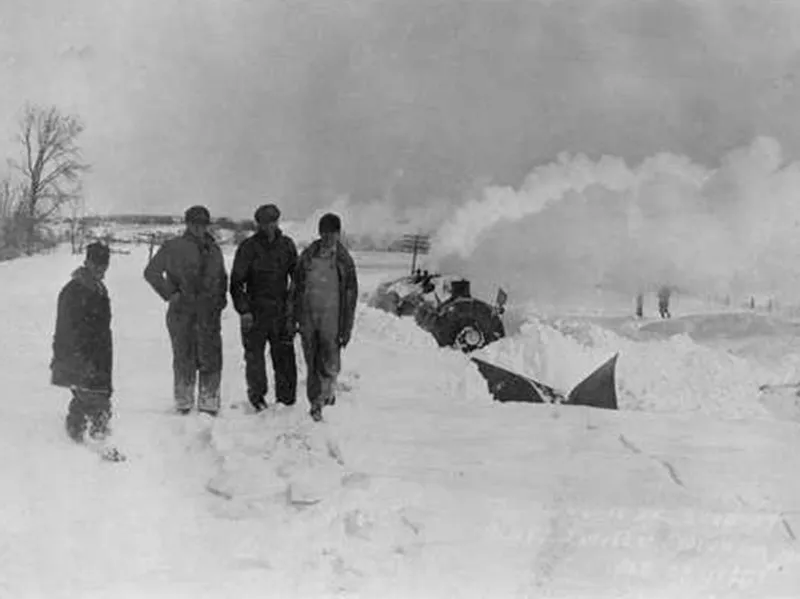 Historic photo of blizzard