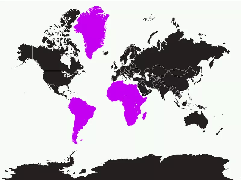 greenland exaggeration map