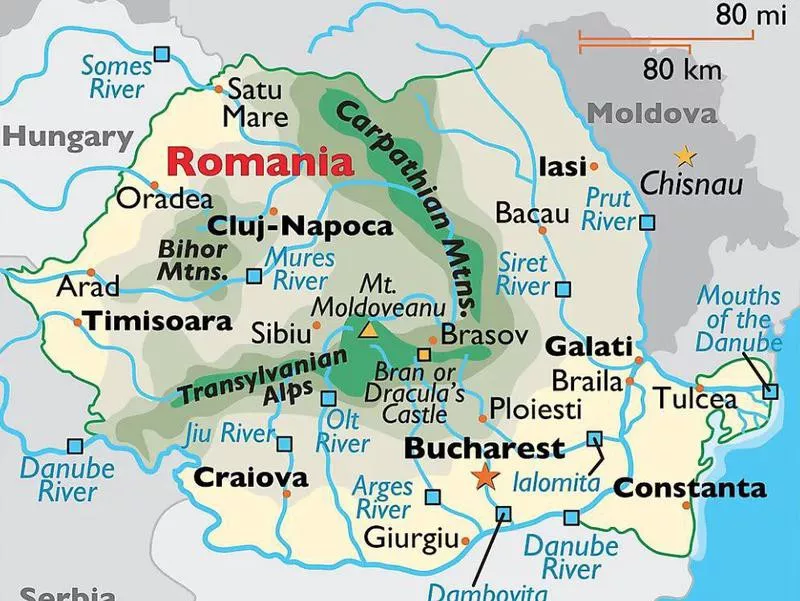 Map of Romania