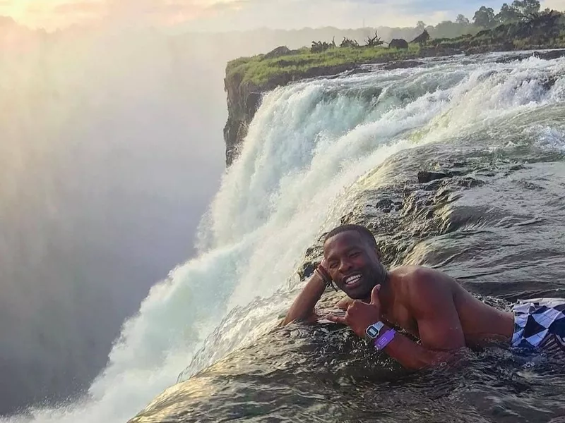 The Devil's Pool in Victoria Falls, Zambia