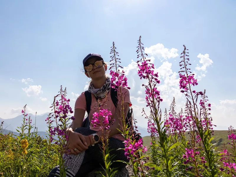 Woman in the mountains of Tsibili, Georgia