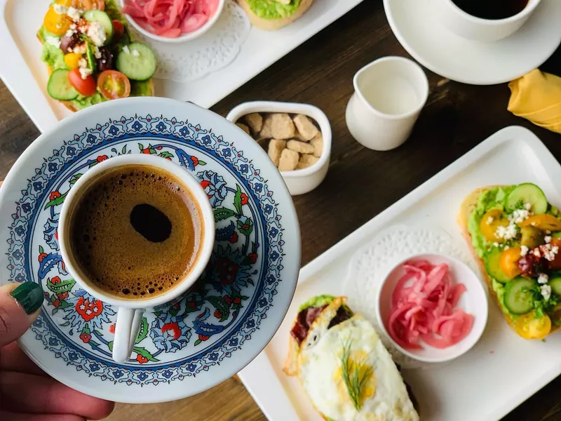 Turkish coffee and brunch in Lokma