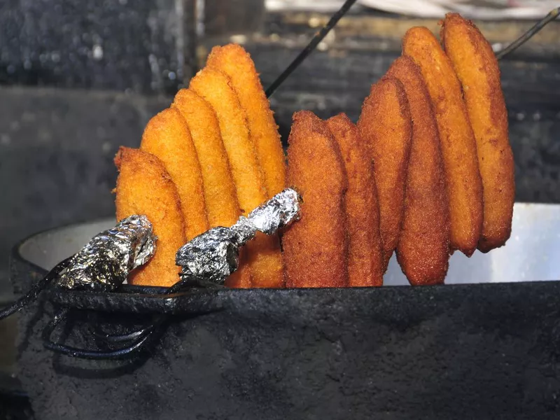 Deep fried alcapurrias in Puerto Rico