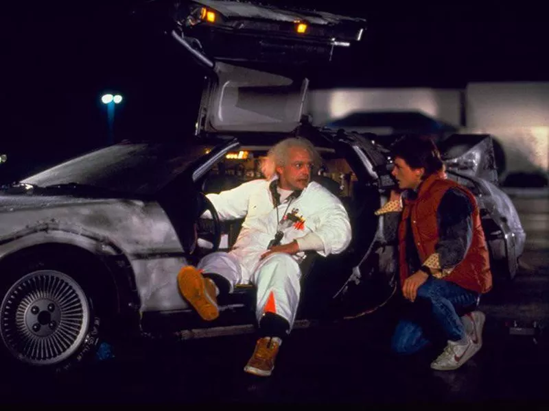 Michael J. Fox and Christopher Lloyd in Back to the Future