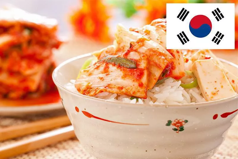 Korean kimchi with rice