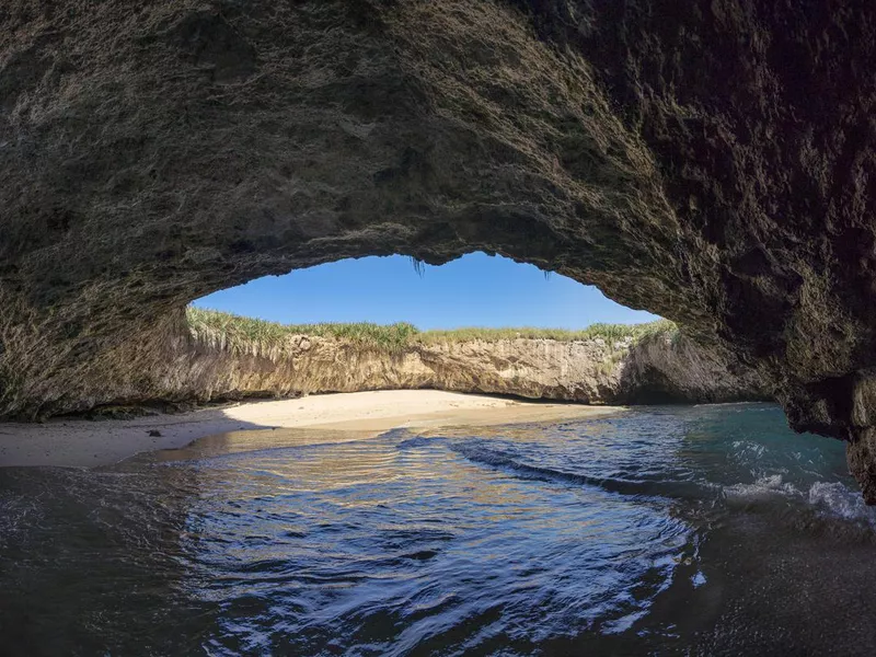 Hidden beach in the Marietas Islands