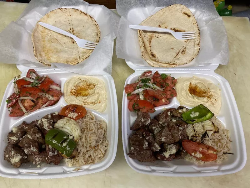 Kebob platters at Damascus Restaurant in Allentown, Pennsylvania