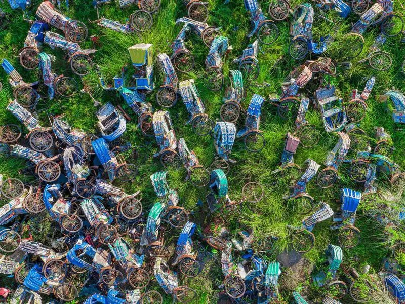 Motorcycle scraps in Bangladesh